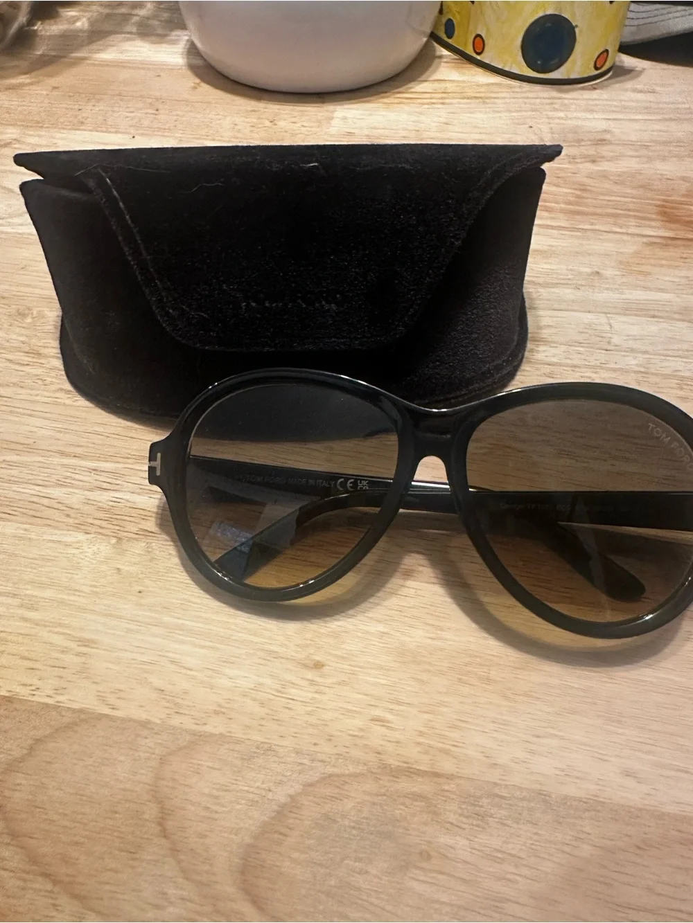 Tom Ford Black Oversized Women's Sunglasses with Protective Case